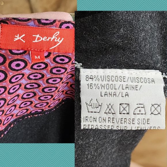 R Derhy Wool Blend Bohemian Ethnic Square Neck Embroidered Top - Picture 6 of 6